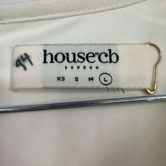 House of CB Eleanora Ivory Plunge Neck Bridal Maxi Dress Size Large Cocktail - Picture 8 of 13